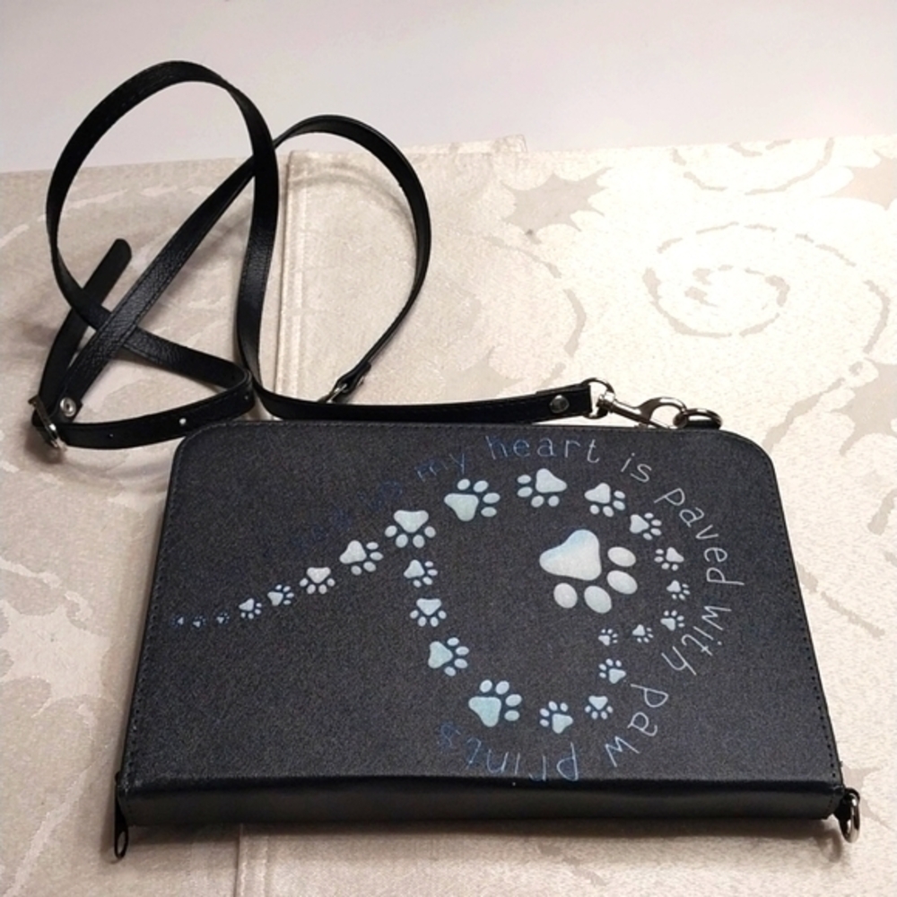 Paw Print Travel Passport Wallet Waterproof PU Leather RFID Blocking 9.5" X 6.5"